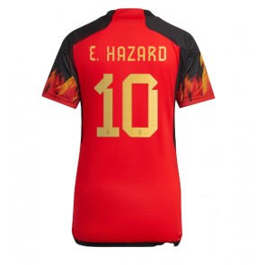 Belgien Eden Hazard #10 kläder Kvinnor VM 2022 Hemmatröja Kortärmad